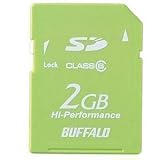 BUFFALO SDカード 高速モデル 2GB グリーン RSDC-G2GC6/GR