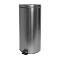 SILVER RND STEP CAN 7.68 GAL SATIN S STEEL