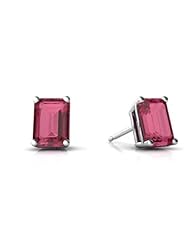 Genuine Pink Tourmaline 14kt White Gold Stud Earrings