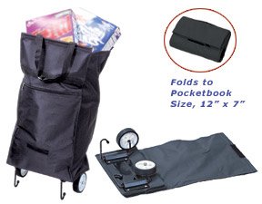 HealthPersonalCare: Black Folding Shopping Bag with Wheels