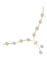 1 cttw 14k Yellow Gold Diamond Bridal Flower Art Nouveau Necklace (Real Diamonds: 1 cttw)