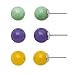 3 Stud Jade Earrings Set- Lavender, Green, and title=