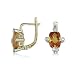 14k Gold Diamond and Citrine Earring (0.10ct.tw.)