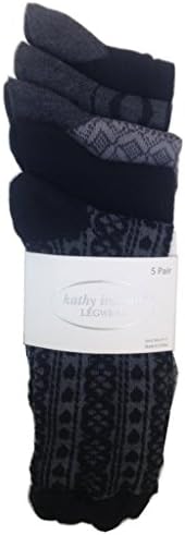 kathy ireland Socks 5 pack Luxury Crew Socks- Allover Texture