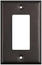 Stanley 824482 Home Designs Single GFCI Wall Plate with Screws 4-Pack, Oil-Rubbed Bronze #US10BL