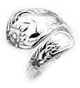 Ornate Sterling Silver Adjustable Spoon Ring (Size 6,7,8,9,10)