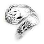 Ornate Sterling Silver Adjustable Spoon Ring (Size 8,9)