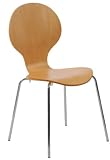 Natural Birch and Chrome Eurostyle Bonnie Stacking Dining Side Chair