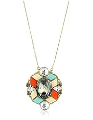 Anton Heunis Inca Goddess Floral Crystal Pendant Necklace