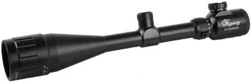 6-24x50 Dual Red&amp;Green Illuminated Tactical AOE Rangefinder Hunting Sniper Scope+ Profile See-thru Scope Ring, Included Battery Lens Caps