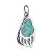 South Western Native American Turquoise Inlay Bear Paw Charm Sterling Silver Pendant