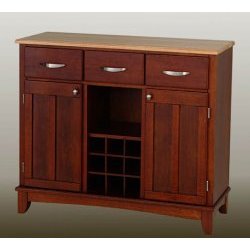 Cherry Wine Buffet with Natural wood Top by Home Styles - 5100-0071 