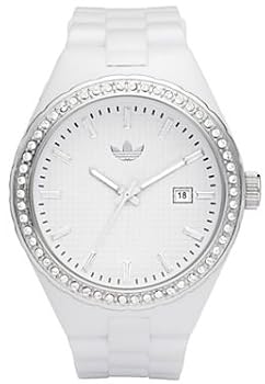 Adidas #ADH2123 Unisex Crystal Bezel Originals White Cambridge Analog Watch