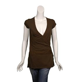 GENERRA Wrap Tunic Top in Sable Brown