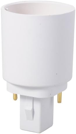 G24 to E27 Light Bulb Adapter, White