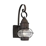 Designers Fountain 1751-RT Nantucket - One Light Outdoor Onion Wall Lantern, Rustique Finish with Seedy Glass