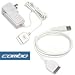 2-Piece Value Combo Pack Of Brand New Home Wall Travel Plug in Ac Charger + 2.0 Sync and Charger USB Data Cable For Creative Zen Vision:M, Vision W MP3 Player - Fosmon Brand