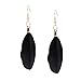XY Fancy Feather Pendant Multi Layers Tribal Bib Necklace Statement Earring Jewelry Set - Black