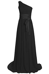Chiffon  One Shoulder Bridesmaid Dress/Prom Dress  With a Bow(s) and a Sash 