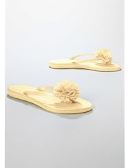 David's Bridal Bridal Satin Flip Flop with Flower Style Carnation Bridal &... by David's Bridal