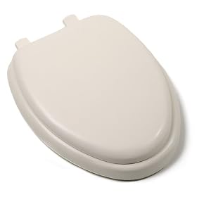 Comfort Seats C1B5E2-01 Deluxe Soft Toilet Seat with Wood Cores, Elongated, Bone by Comfort Seats