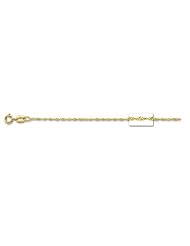 14k Solid Yellow Gold Singapore Rope Chain Necklace 0.8mm 16"