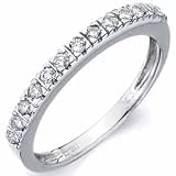 14Kt White Gold Sleek Ladies Diamond Wedding Ring - B0002VCUFA