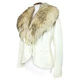 Forzieri Detachable Fox-Collar White Leather Jacket