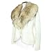 Forzieri Detachable Fox-Collar White Leather Jacket