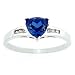 14-Karat White Gold Created Sapphire and Diamond Ring