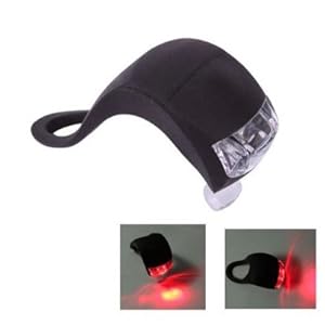 SODIAL(R) Waterproof Double Red LED Light with Black Silicone for Bicycle