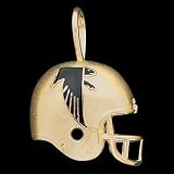 Solid 14K Gold Atlanta Falcons NFL Helmet Necklace Pendant