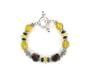 Sterling Silver and Faceted Cherry Amber Bracelet w/ Toggle Clasp
