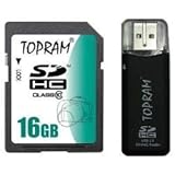 TOPRAM 16G 16GB SD SDHC Class 10 Extreme Speed Secure Digital Memory Card ( ....