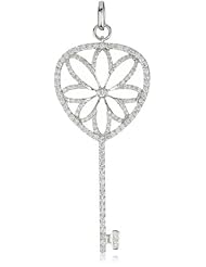 Katie Decker "Lotus" 18k White Gold and Diamond Key Pendant Necklace
