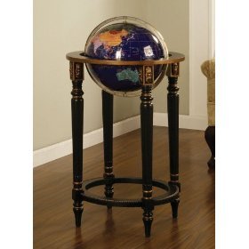 Powell Globe Stand with Globe 388-385 (Black) (37''H x 19''W x 18.38''D)