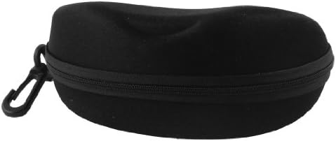 Black Oval Shaped Zip Closure Eye Glasses Eyeglass Holder Case Box