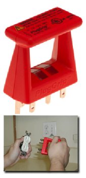 PlugGrip P-1 Wiring Tool with Power Warning Safety Light, Red