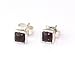 little square Silver studs Set with square shape garnet stone