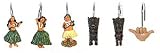 TIKI HULA SHOWER CURTAIN HOOKS SET OF 12
