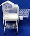 Canary Parakeet Cockatiel LoveBird Finch Cage Vila Top - 18"x14"x46" With Stand On Wheels, Wht