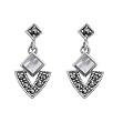 Marcasite Earrings with Mother of Pearl - 23 mm