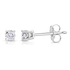 1/5 CT Diamond Stud Earrings 14k White Gold (I1-I2 Clarity)