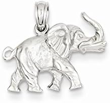 14k Yellow Gold White Gold 3-D Elephant Profile w/Tusk Pendant