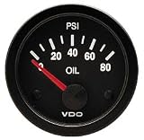 VDO 350106 Vision Style Electrical Oil Pressure Gauge 2 1/16 Diameter, 100 PSI