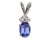 1.01 cttw Genuine Tanzanite and Diamond Pendant in 14k Yellow Gold