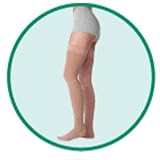 Varin Soft Full-Thigh Stocking, Beige, Size 5, Extra Large, Compression 40-50 mmHg, 1 Pair, Model 3
