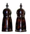 Decorative Salt & Pepper Shakers with Coffee Resin Inlay Sides