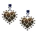 Two Tone Enamel Giraffe Print Heart - Two Sided - title=