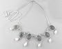 Sterling Silver Green APATITE and Pearl Choker Necklace